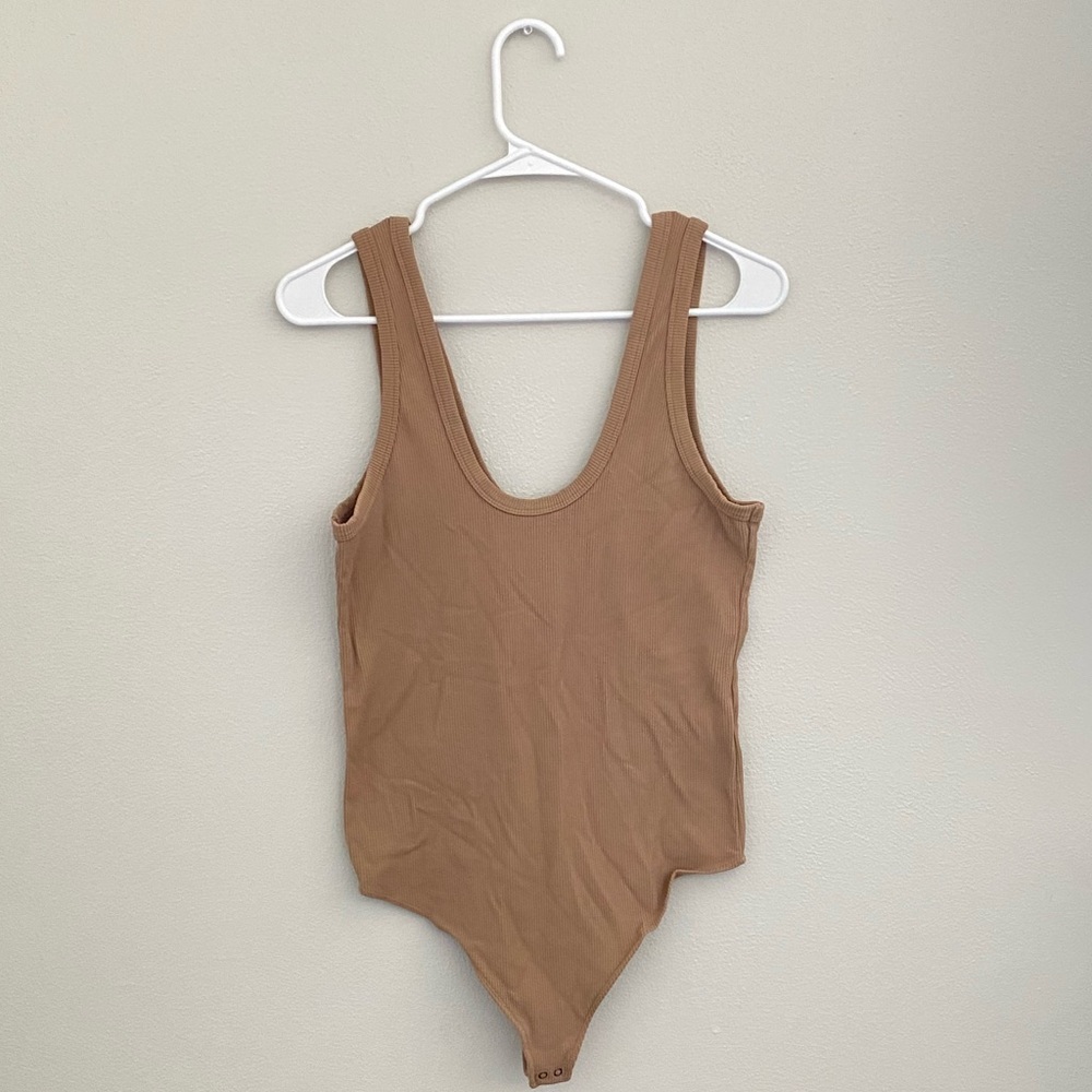 Abercrombie & Fitch Brown Seamless Ribbed Soft Collection Bodysuit Size Large
